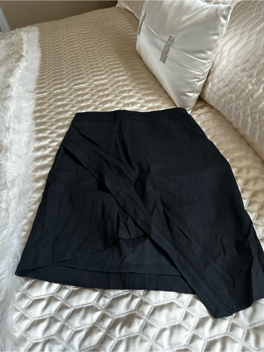 bebe Black Asymmetrical Wrap Skirt